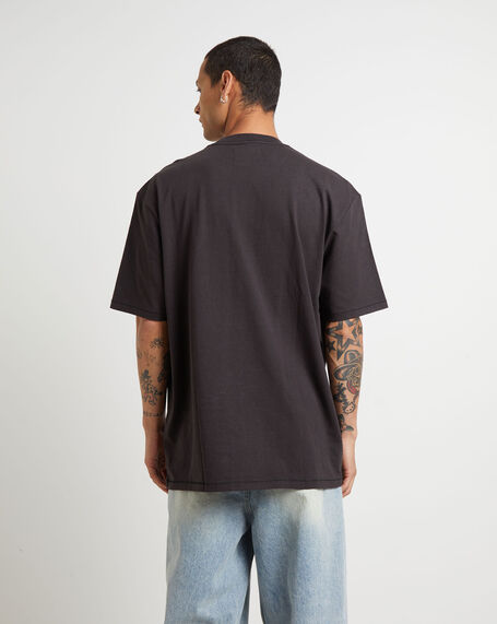 Serpent Stampslacker Short Sleeve T-Shirt in Worn Black