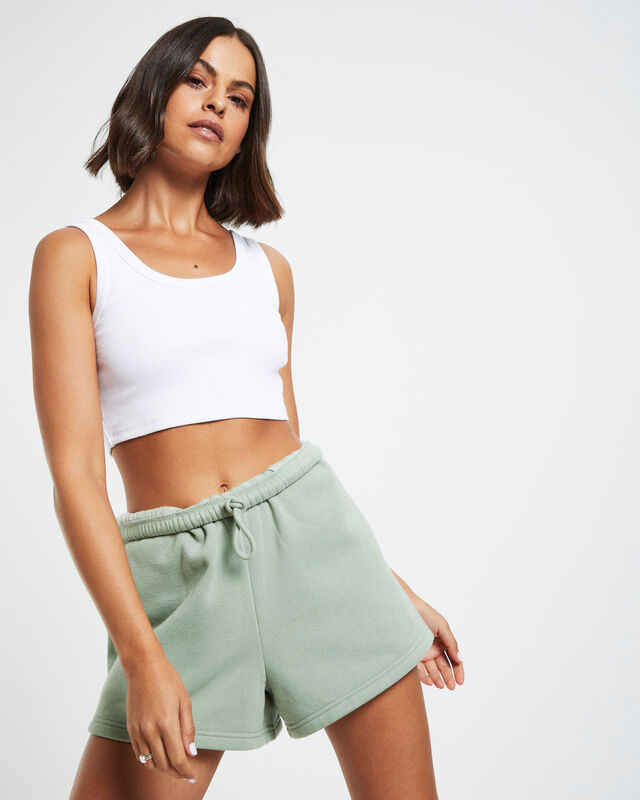 Scoop Neck Cropped Tank Top White, hi-res image number null
