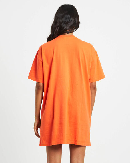 Cactus T-Shirt Dress in Mango Orange