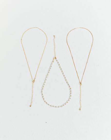 Kimbra Multi Strand Necklace 3 Pack in Gold