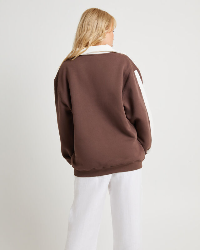 Polo Panel Fleece Jumper, hi-res image number null
