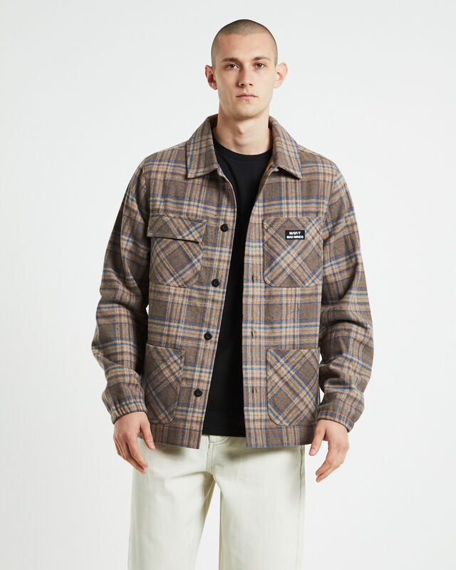Schiziods Work Jacket Check Tan, hi-res image number null
