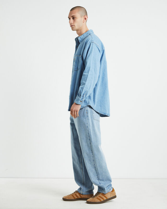 Silvertab Oversized Long Sleeve Shirt Ice Dreams Blue, hi-res image number null
