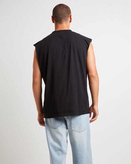 Limits Recycled Sleeveless Tank Tee in Black