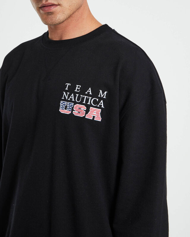 Norrie Long Sleeve Sweatshirt in Black, hi-res image number null