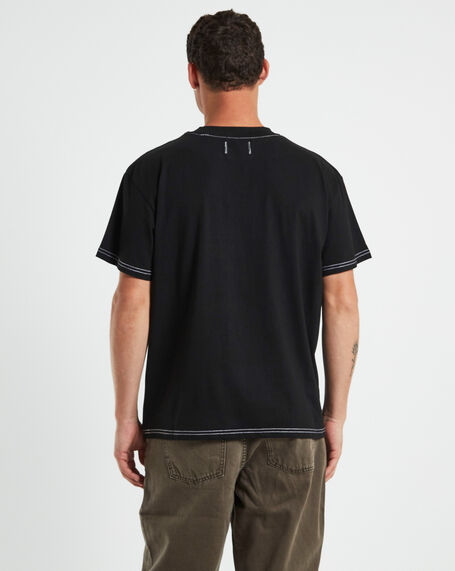 Scribble Contrast Short Sleeve T-Shirt Black