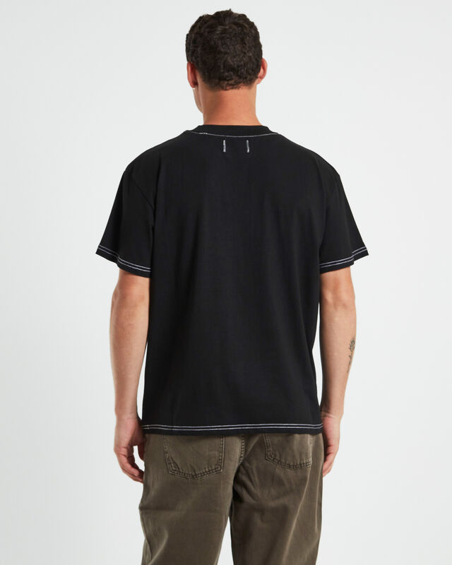 Scribble Contrast Short Sleeve T-Shirt Black, hi-res image number null