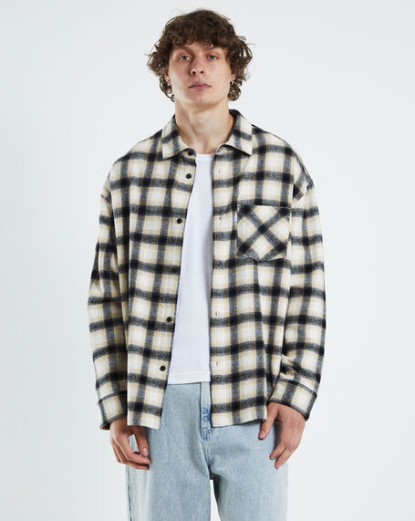 Portland Long Sleeve Flanno Off White