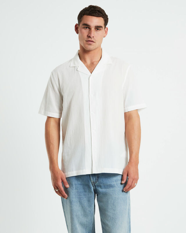 Heggie Short Sleeve Resort Shirt White, hi-res image number null