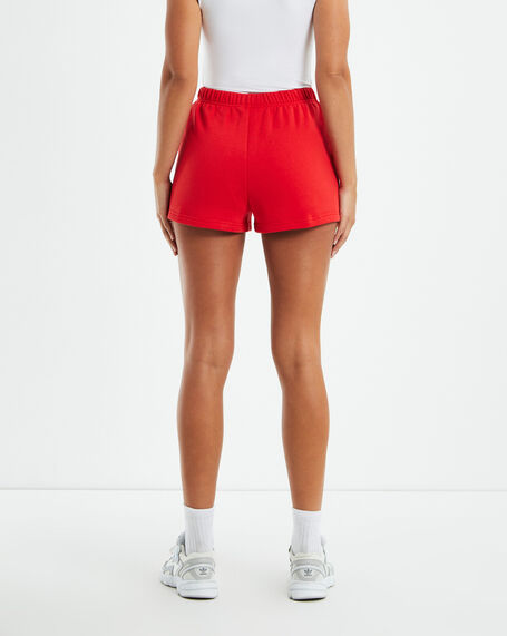 Subtitled Pull On Fleece Shorts Red