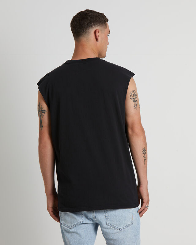 Underscore Bulls Muscle Tee in Faded Black, hi-res image number null