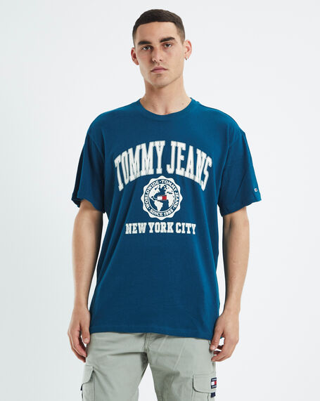 TJM College Logo T-Shirt Petrol Blue