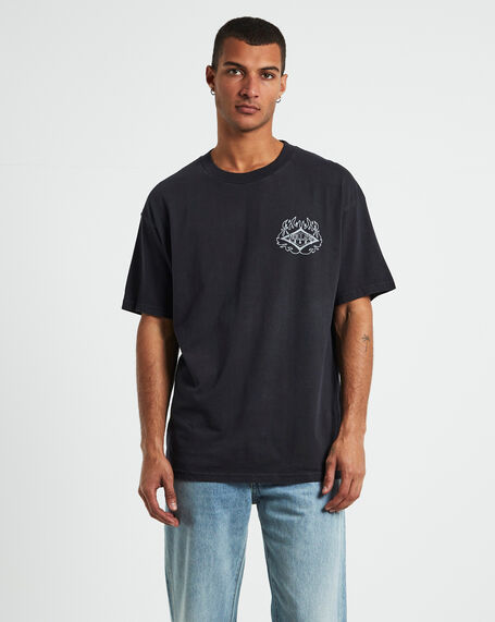 Heavy Fire Diamond Short Sleeve T-Shirt in Black