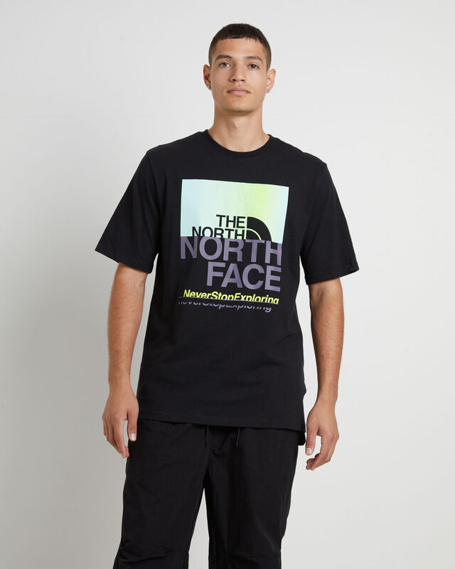 Men's Short Sleeve Coordinates T-Shirt in TNF Black/LED Yellow, hi-res image number null