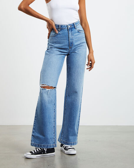 A 94 High & Wide Jeans Alexis Organic Rip Blue