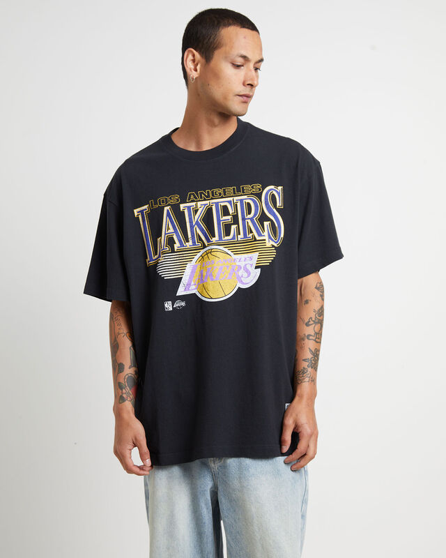 Underscore Lakers Short Sleeve T-Shirt in Faded Black, hi-res image number null