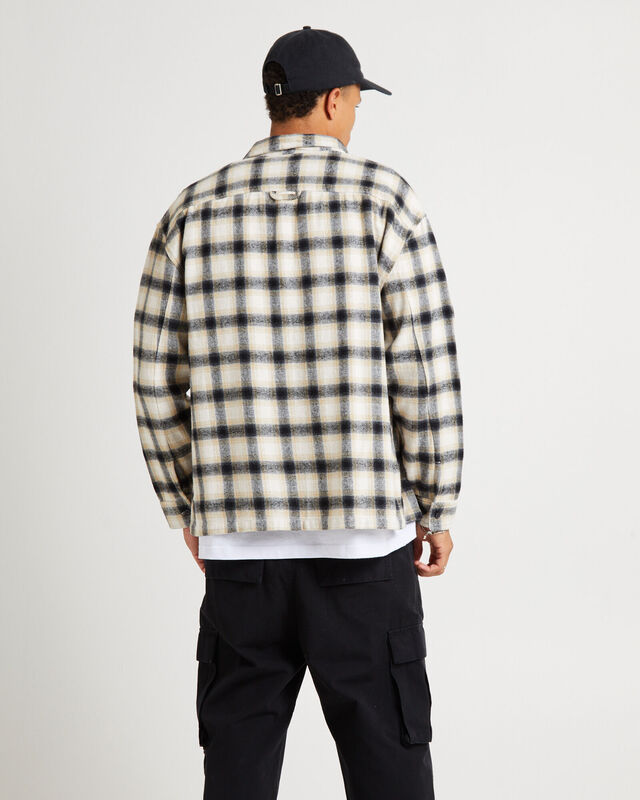 Portland Long Sleeve Flanno Off White, hi-res image number null