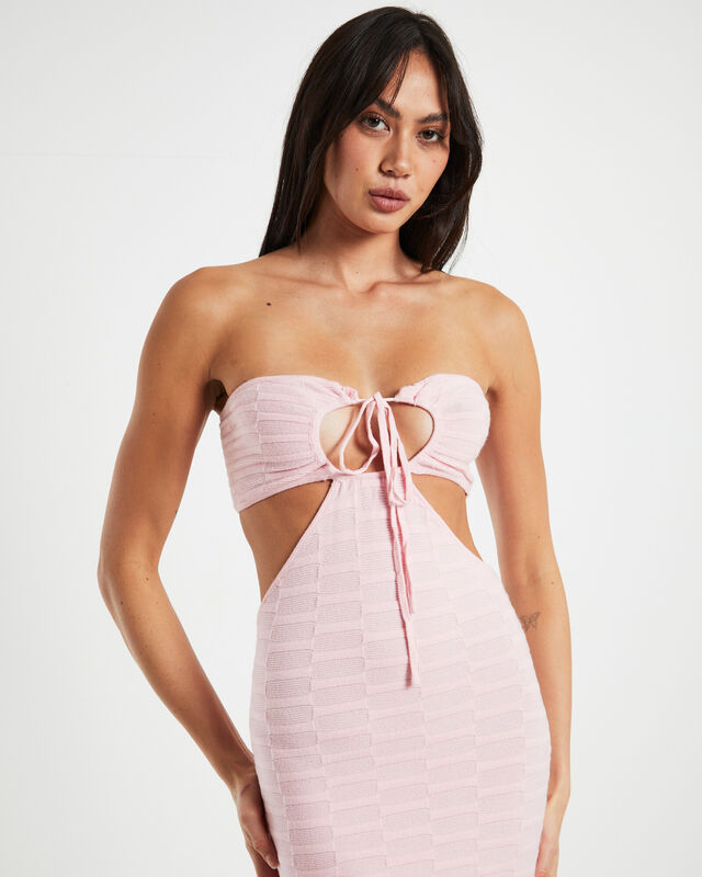 Alana Keyhole Knit Midi Dress in Pink, hi-res image number null