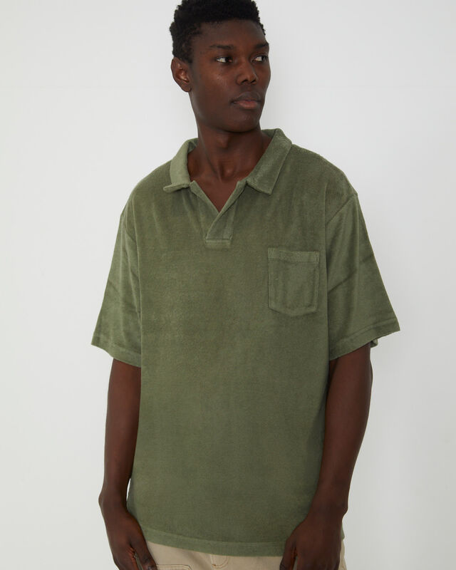Terry Rolo Polo Short Sleeve T-Shirt in Moss, hi-res image number null
