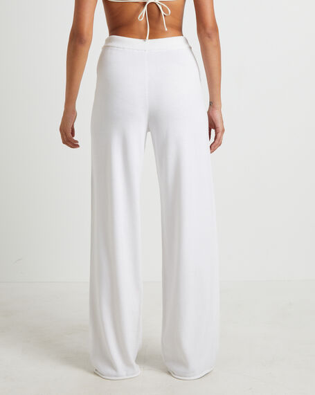 Riley Knit Relaxed Pants in White