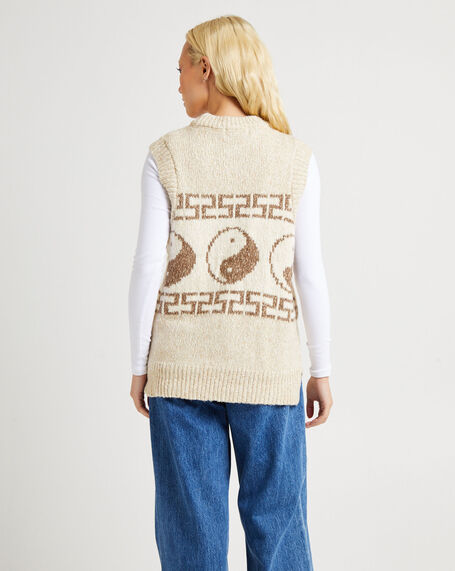 Yin & Yang Slouch Knot Vest Coco Sands