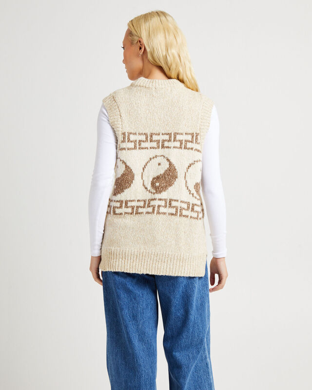 Yin & Yang Slouch Knot Vest Coco Sands, hi-res image number null