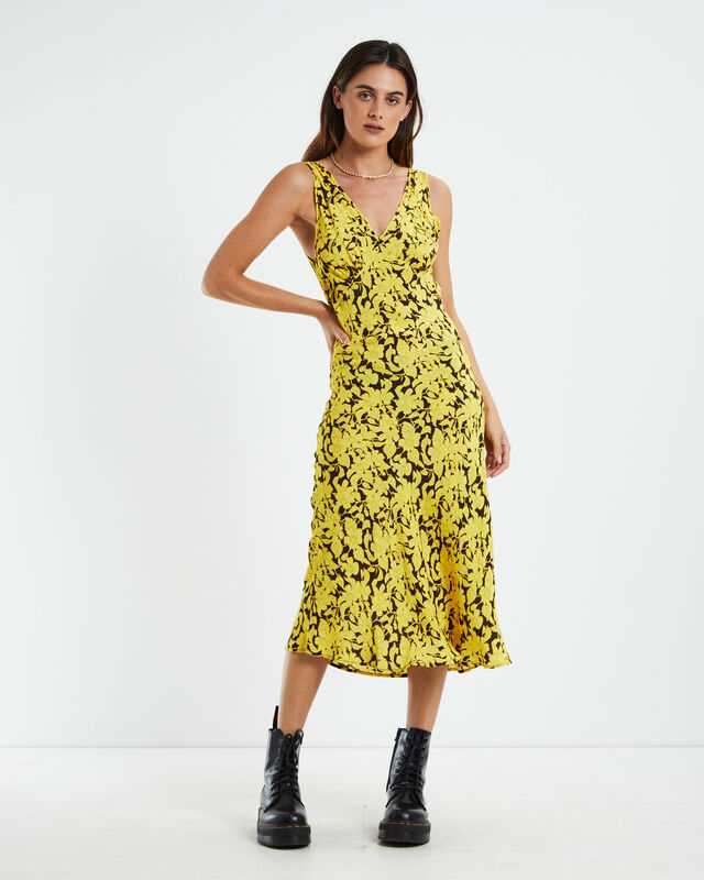Ivy Floral Eliza Dress Yellow, hi-res image number null