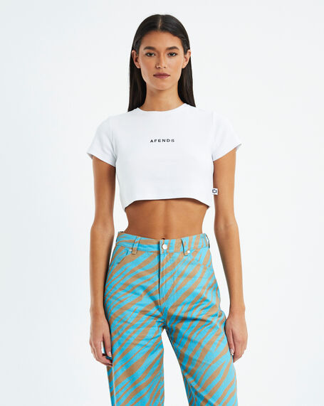 Boundless Recycled Rib Cropped Tee White