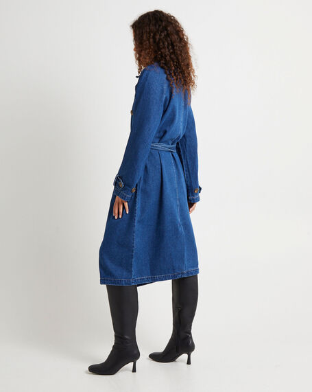 Charlie Trench Coat French Blue
