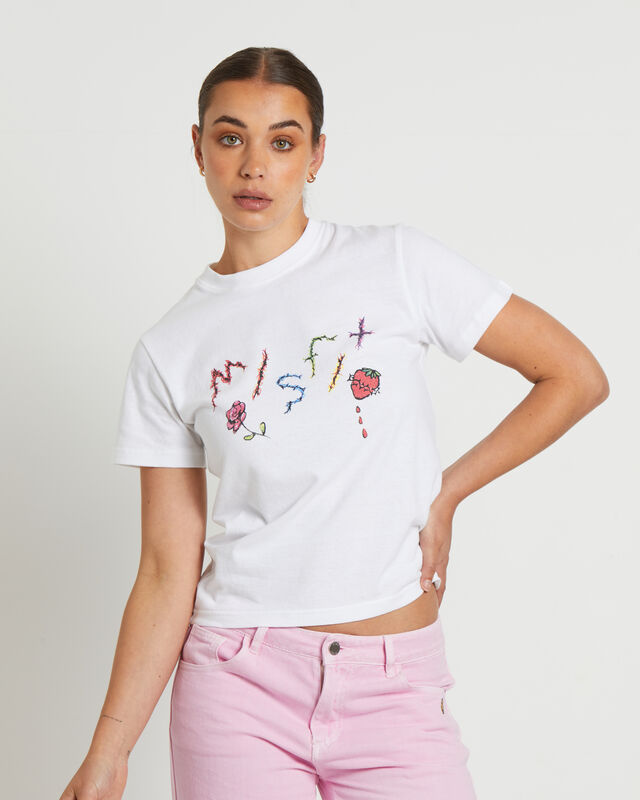 Juju Sweats Baby Tee in White, hi-res image number null