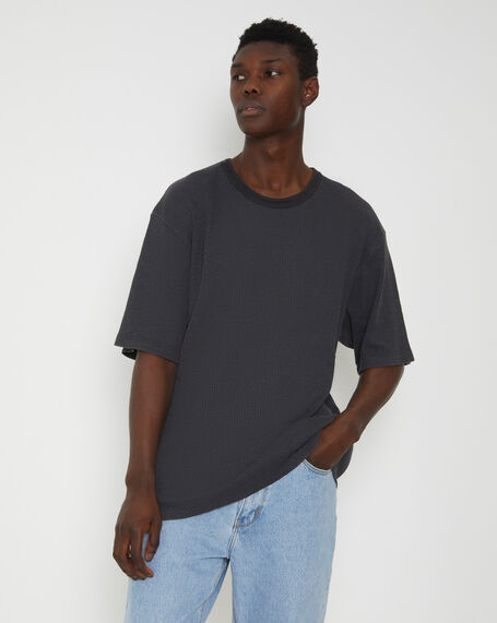 Trade Waffle Short Sleeve T-Shirt in Sulhur Black