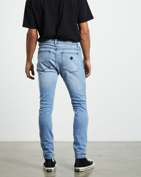 A Dropped Skinny Stacked Jeans Butter Blue