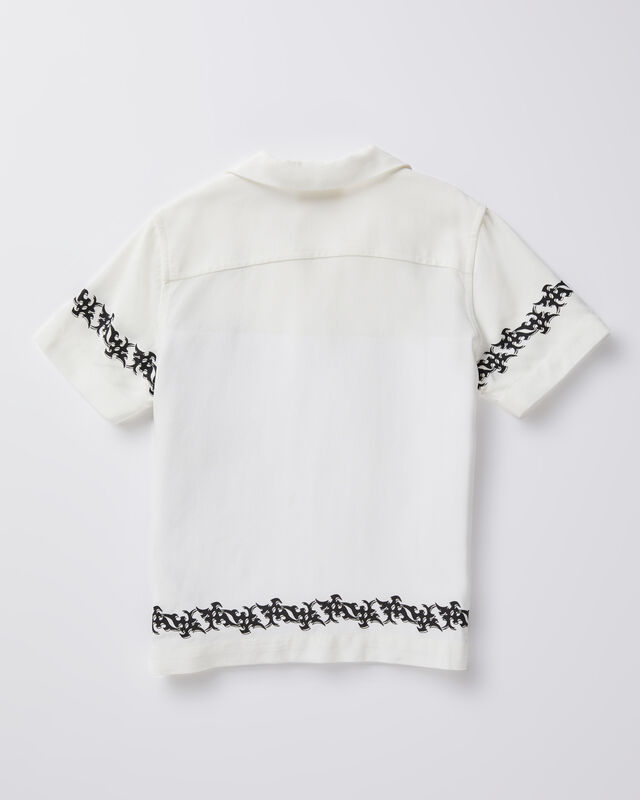 Boys Draco Short Sleeve Resort Shirt in White, hi-res image number null