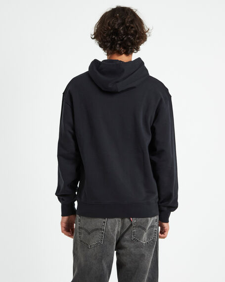 Relaxed Graphic Old English Hoodie Caviar Black