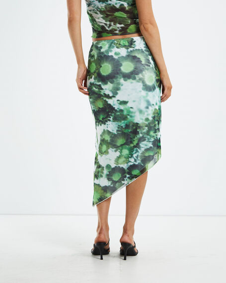 Tansu Skirt X-Ray Blurred Daisy Green
