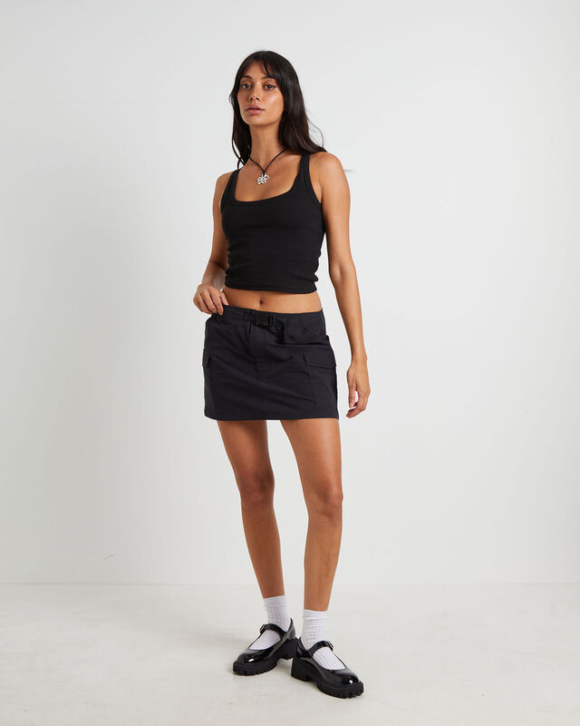 Resurgence Tech Cargo Mini Skirt in Pitch Black, hi-res image number null