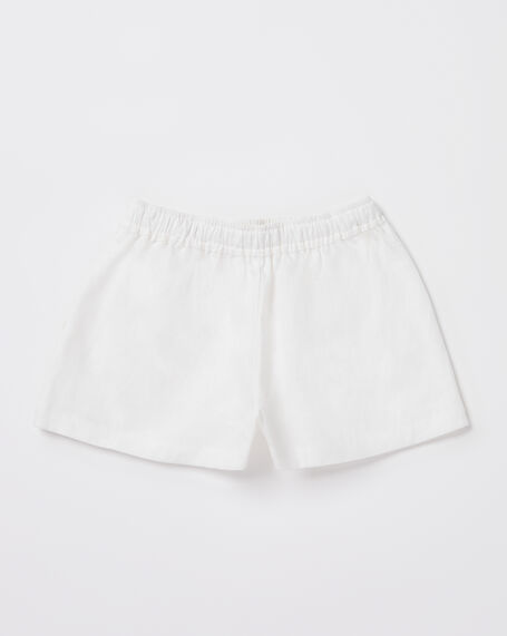 Girls Tide Linen Shorts in White