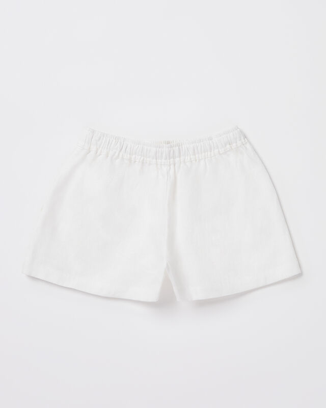 Girls Tide Linen Shorts in White, hi-res image number null