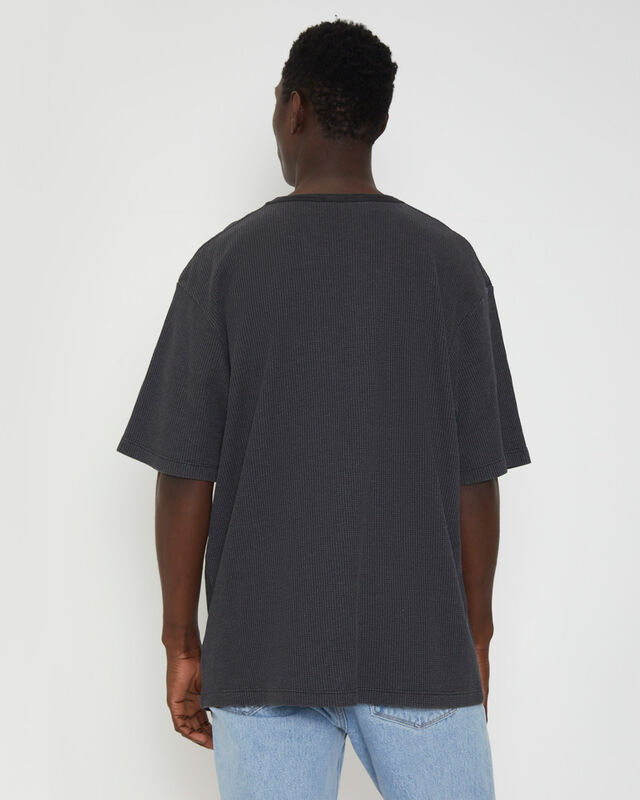 Trade Waffle Short Sleeve T-Shirt in Sulhur Black, hi-res image number null