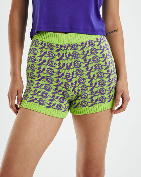 Donor Heights Knitted Shorts Lime