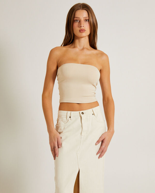 Slinky Strapless Top in Vintage Stone, hi-res image number null
