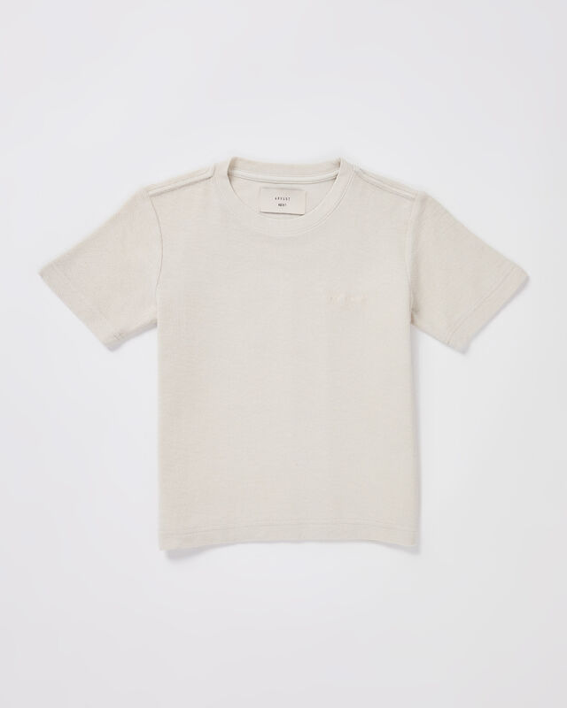 Boys Ramona Linen Short Sleeve T-Shirt in Chalk, hi-res image number null