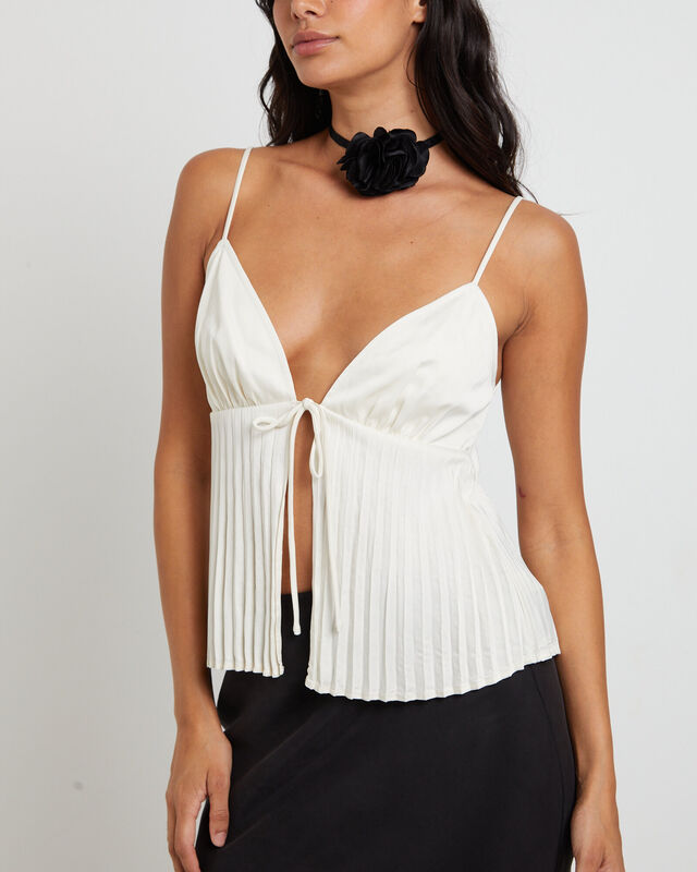 Rhea Pleated Top in Ivory, hi-res image number null
