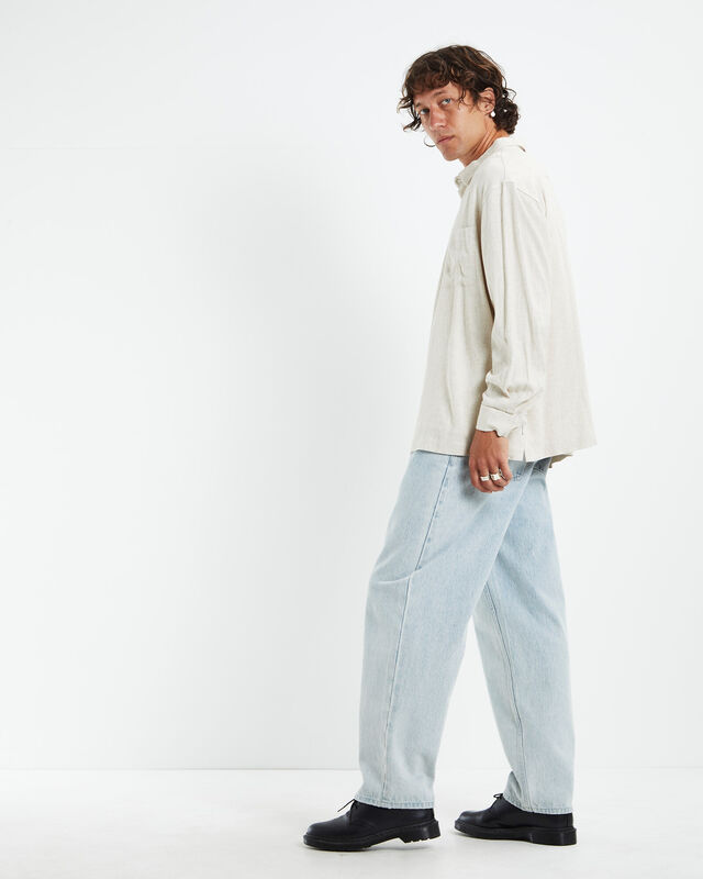 Harrison Linen Long Sleeve Shirt Natural, hi-res image number null