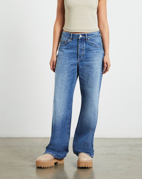 Coco Relaxed Denim Jeans in Testament Blue