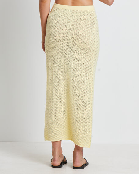 Jessie Midi Skirt in Lemon Yellow