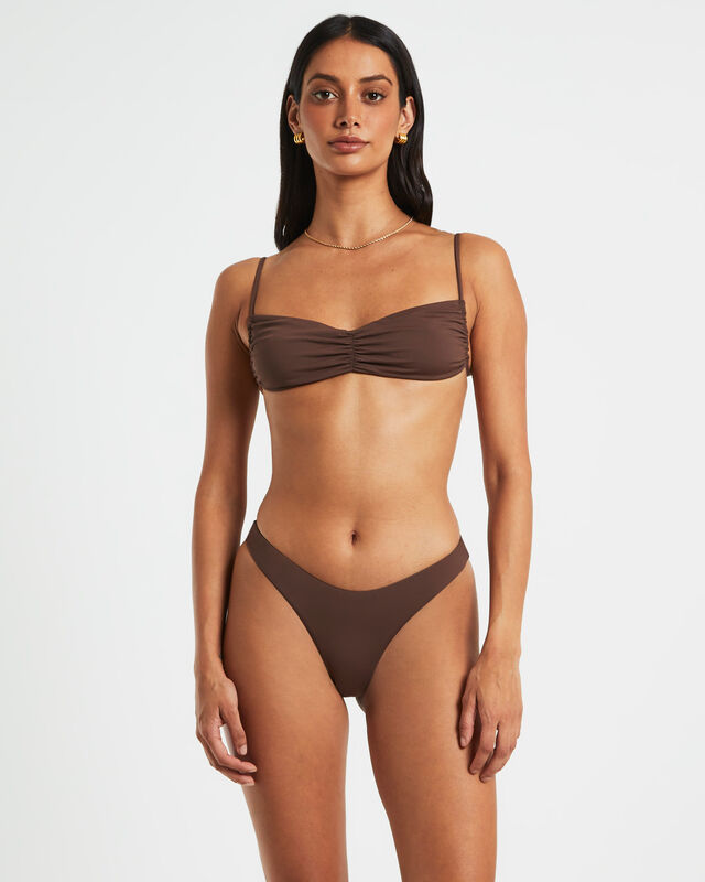 Gather Front Top in Coffee Brown, hi-res image number null