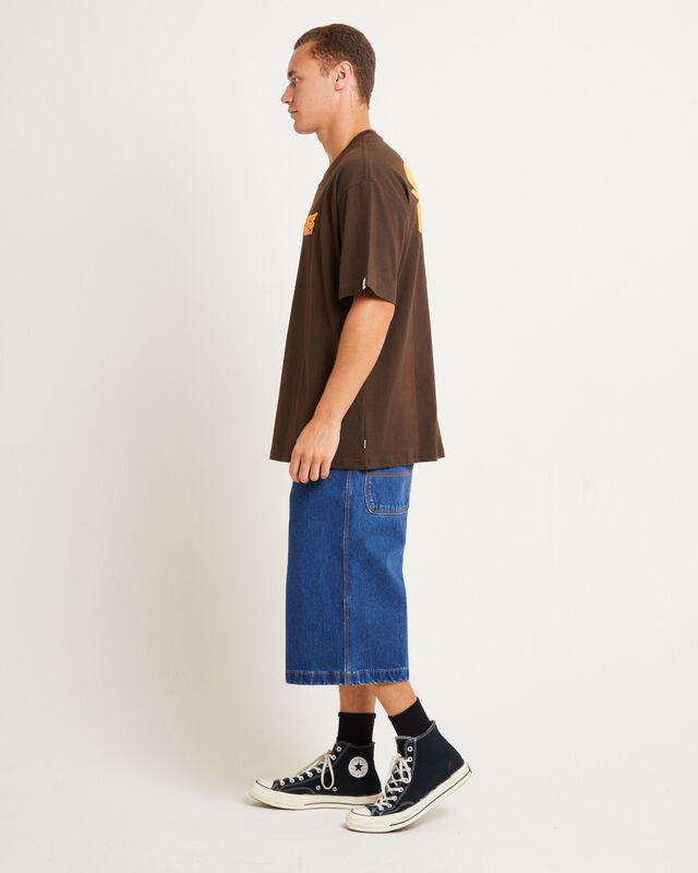 Puffy Short Sleeve T-Shirt in Brown, hi-res image number null