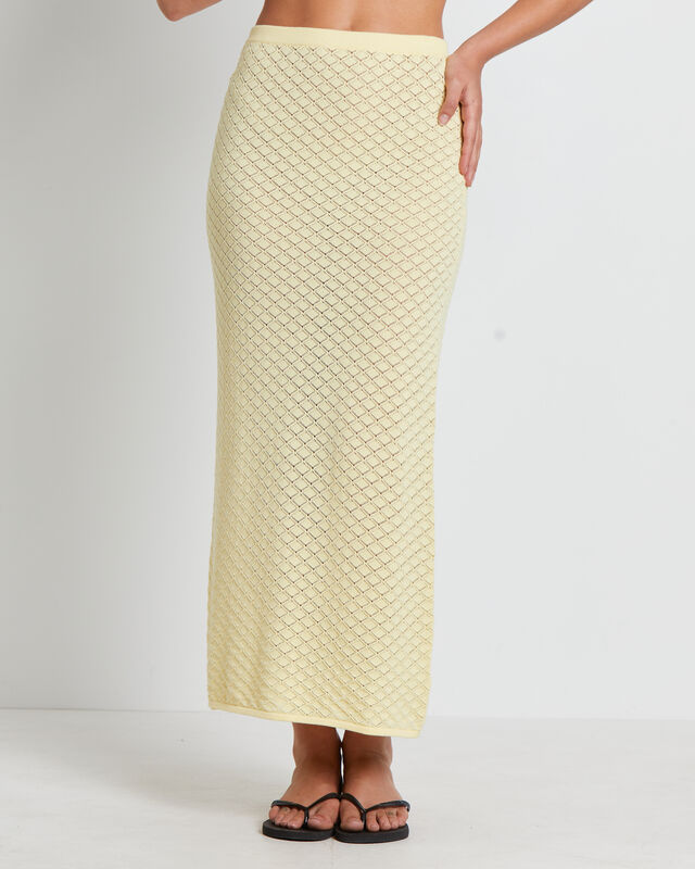 Jessie Midi Skirt in Lemon Yellow, hi-res image number null