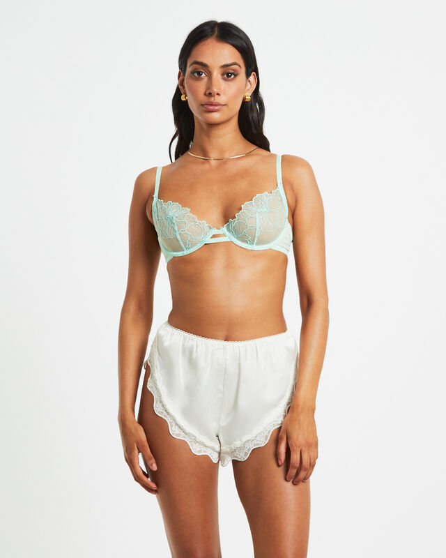 Maple Scallop Lace Cage Bra in Mint Green, hi-res image number null